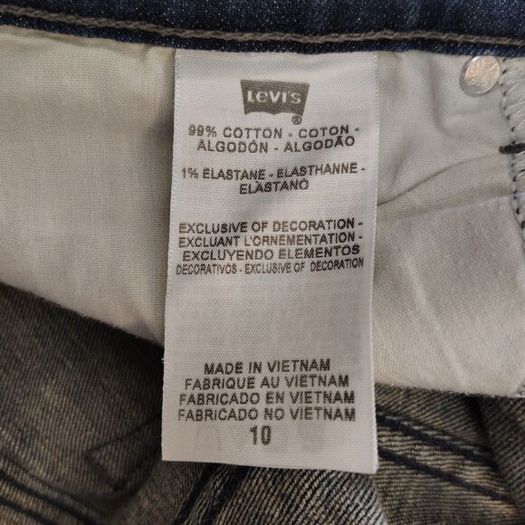 LEVI'S 515 Capri Jeans Sz 10 Women's Mid Rise Dark Wash Stretch Cropped Denim - Picture 3 of 4